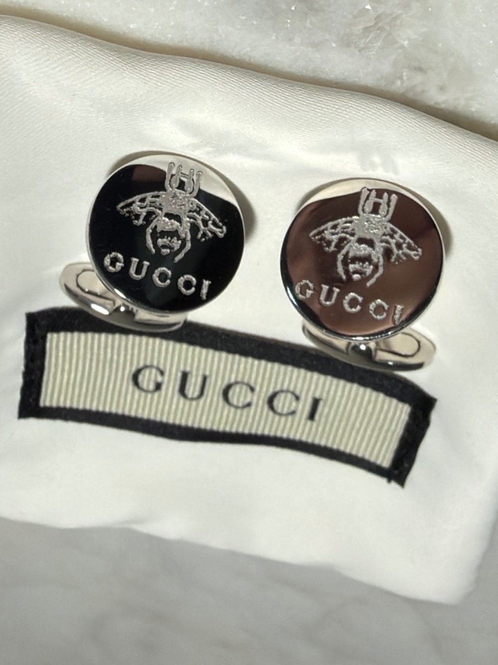 Gucci 925 sterling silver bee cuff links